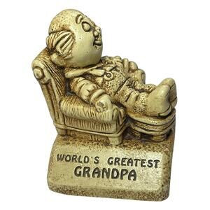 Vintage 1970 Worlds Greatest Grandpa Figurine Paula W178 Made In USA